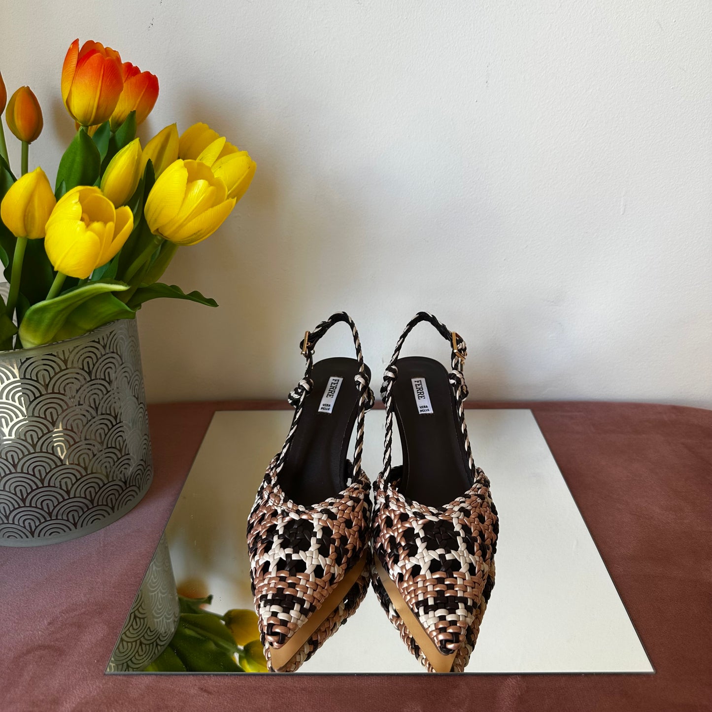 Slingback intreccio Ferrè