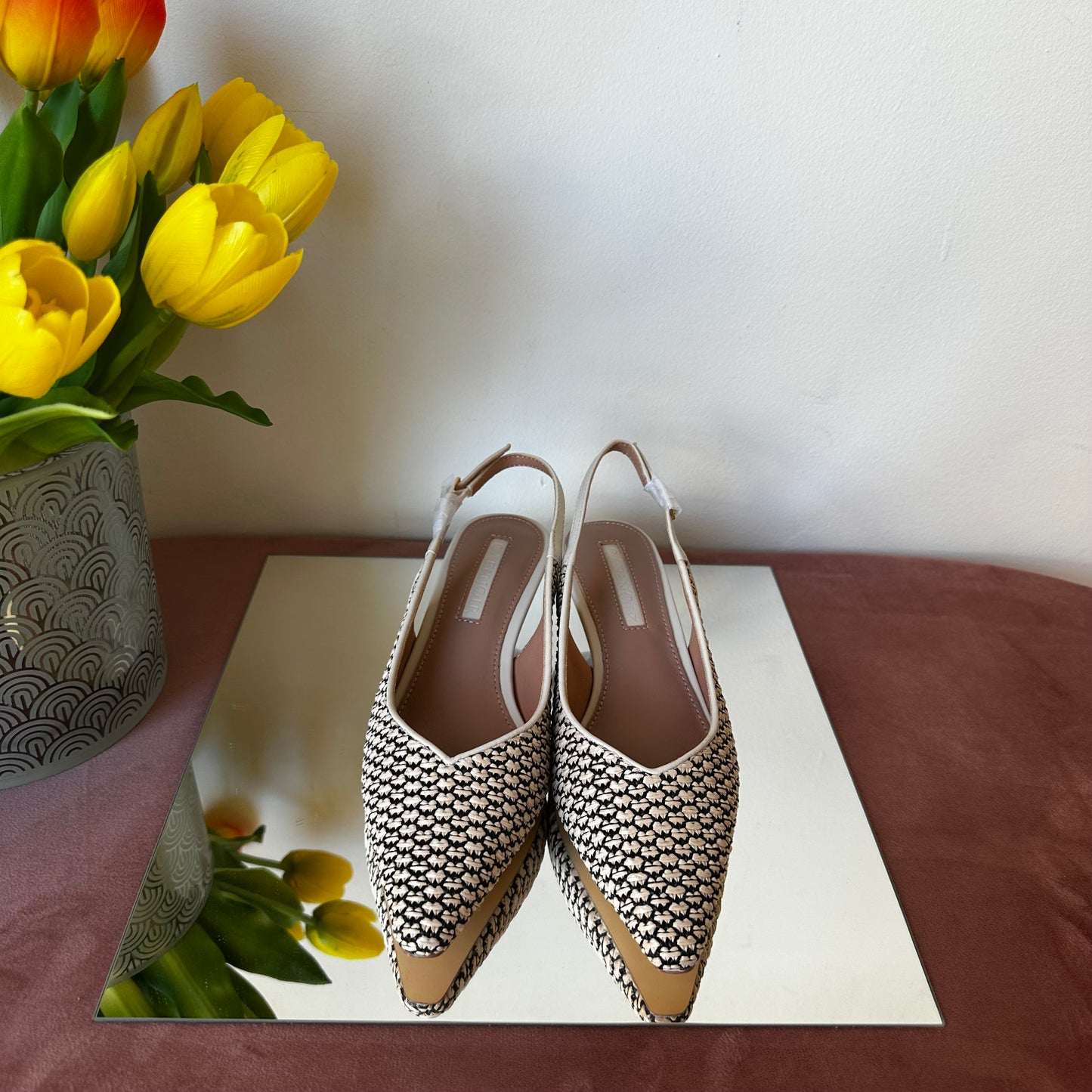 Slingback CafèNoir rafia