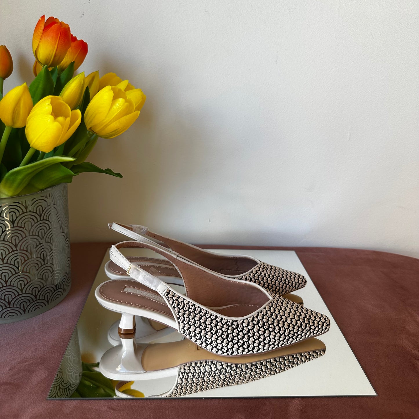 Slingback CafèNoir rafia
