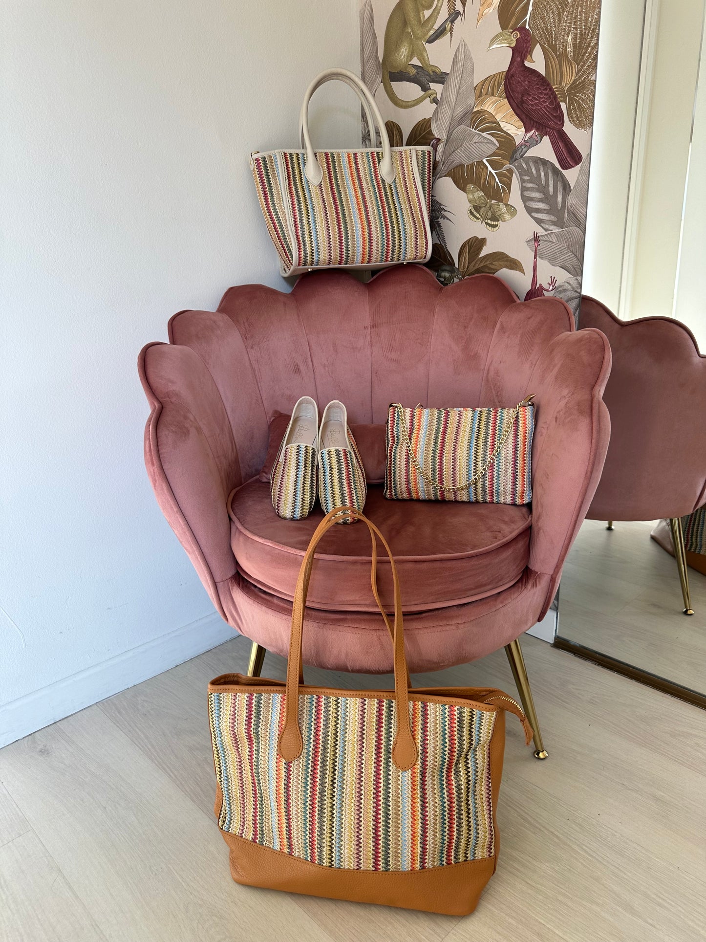 Bustina in rafia multicolor