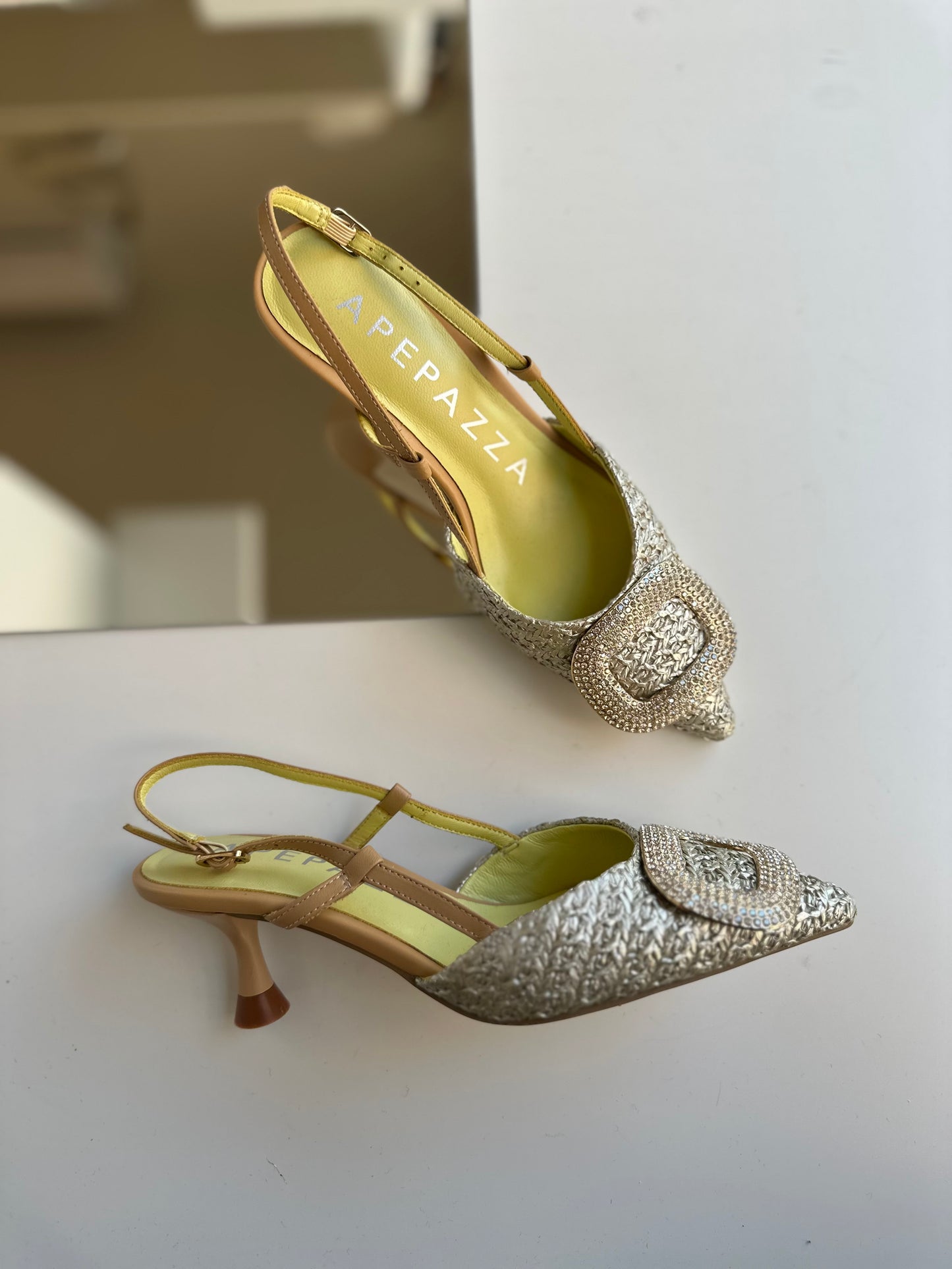 Slingback Glitch Gold