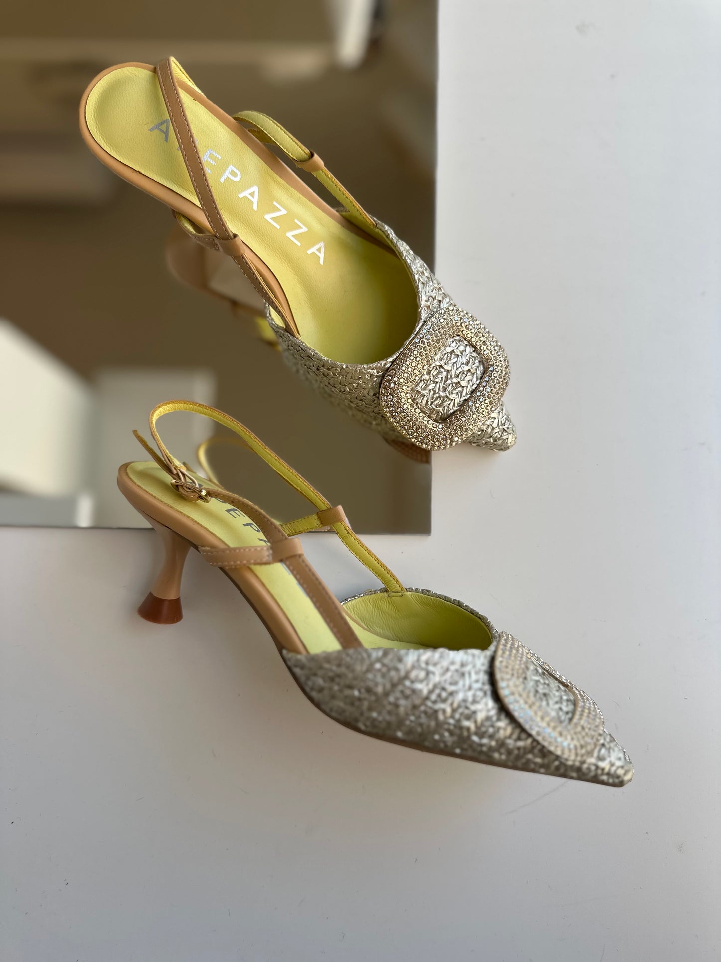 Slingback Glitch Gold