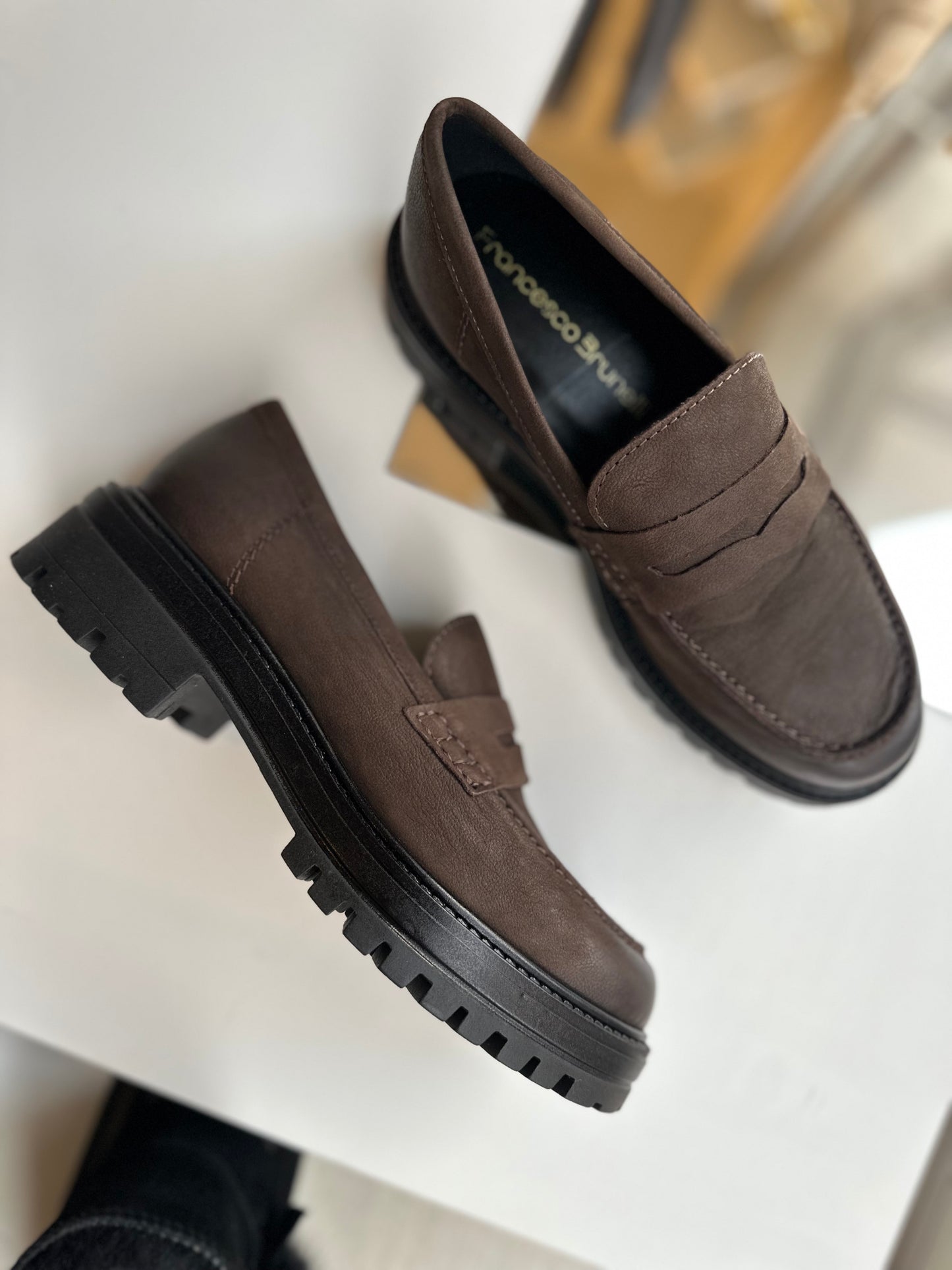 Mocassini caffè Francesco Brunelli