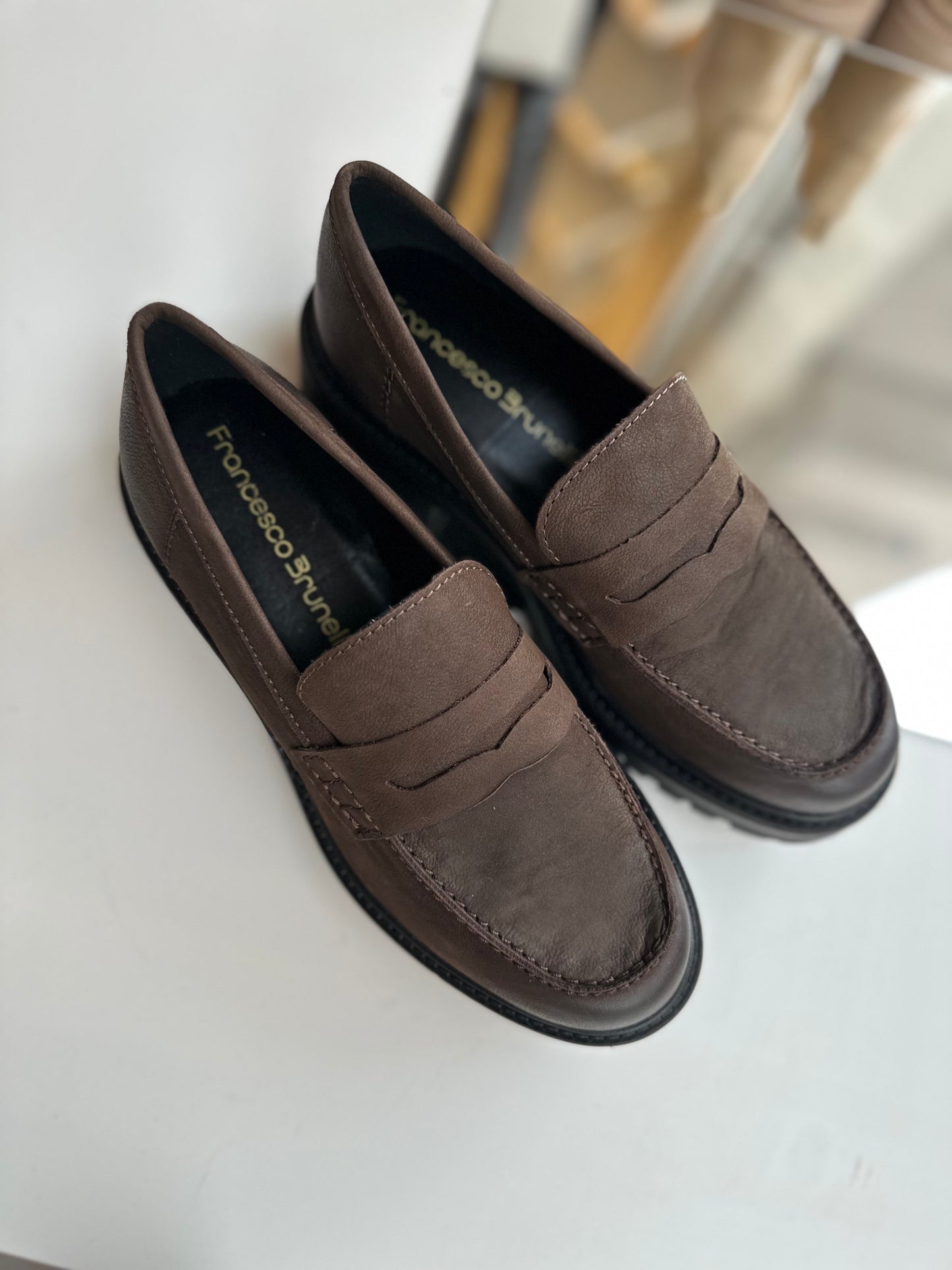 Mocassini caffè Francesco Brunelli